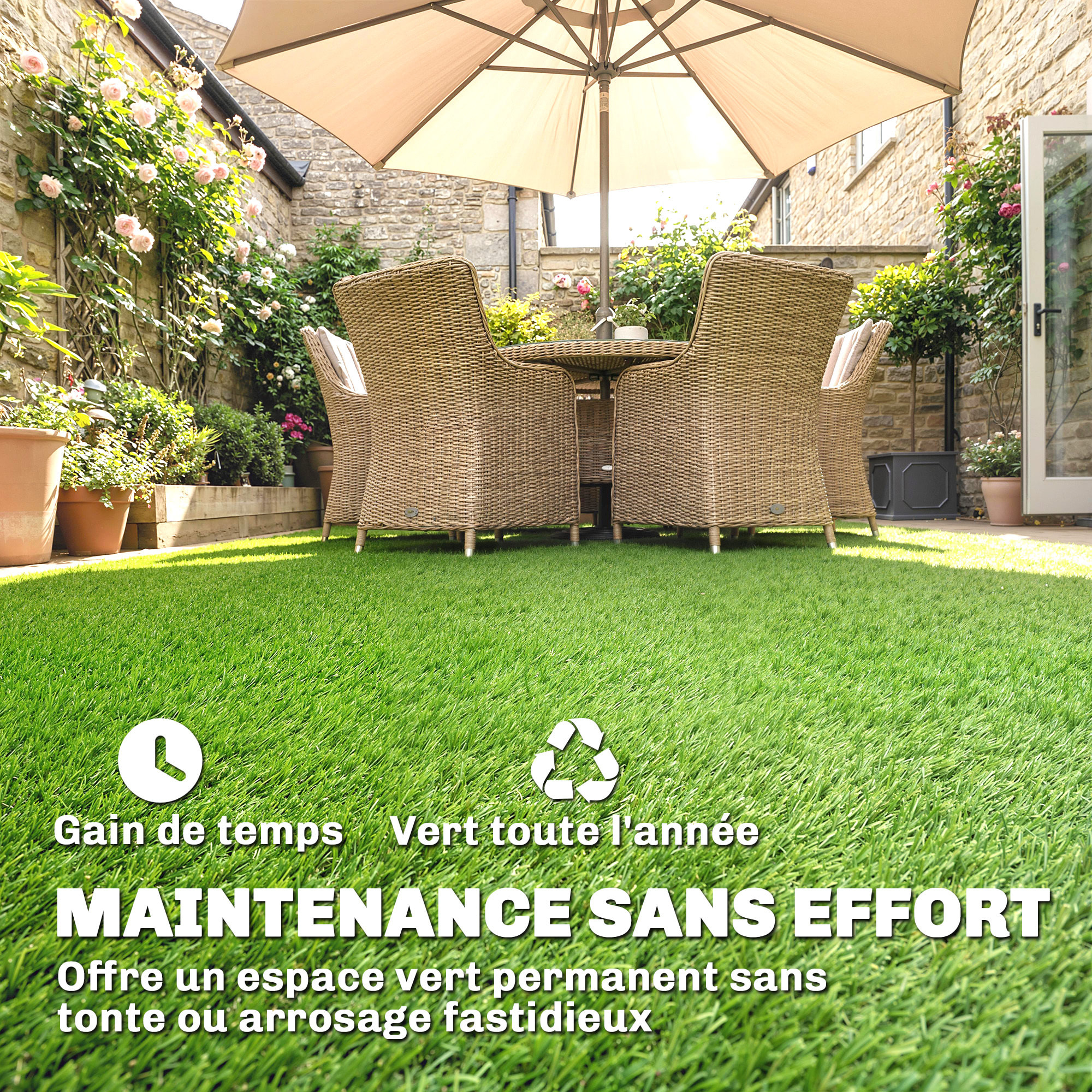 Gazon synthétique artificiel moquette extérieure intérieure 4L x 1l m