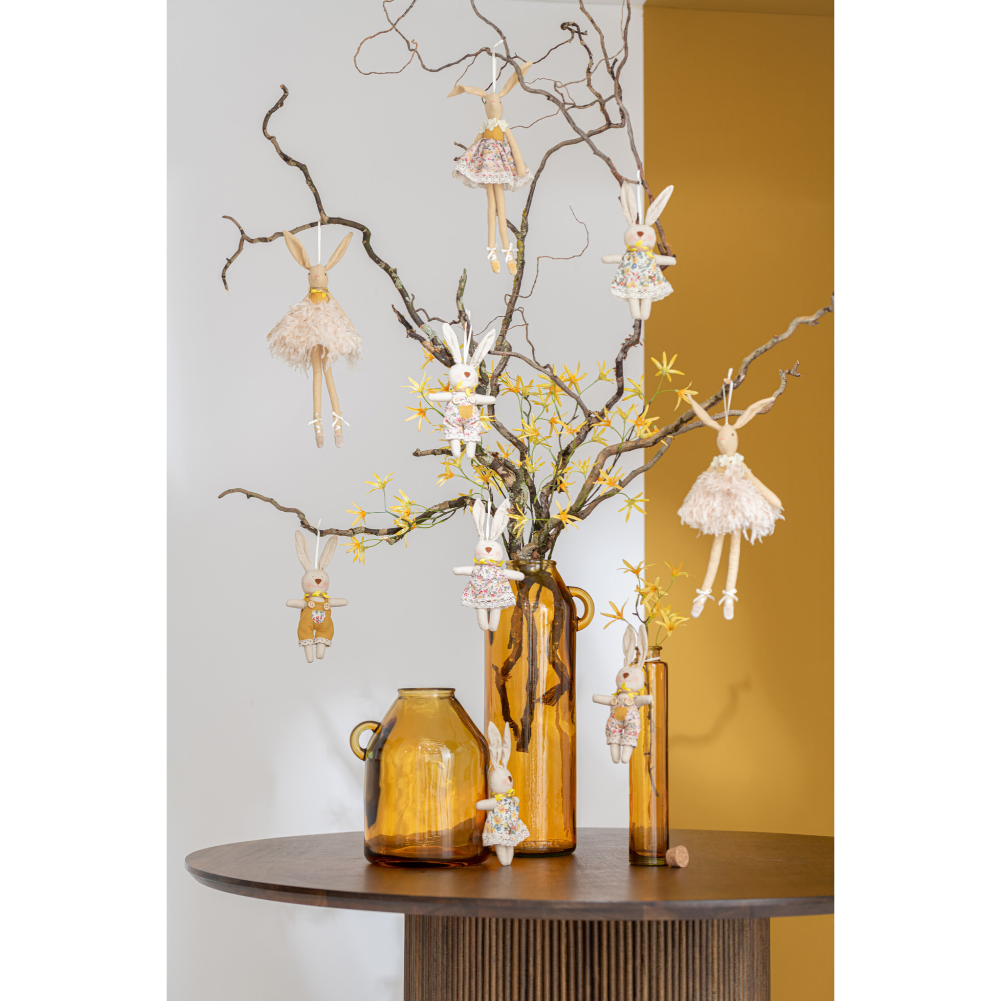 J-Line vase Bouteille Cylindre - verre - ocre - 75 cm de hauteur