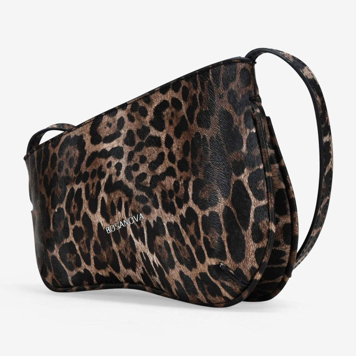 Bolso bandolera con estampado de leopardo y cremallera
