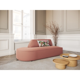 Canapé modulable gauche "Charles" 2 places en velours rose