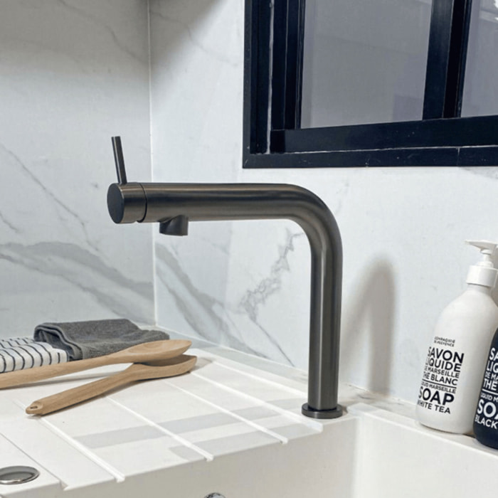 Mitigeur de cuisine PAINI Cox Slim noir mat