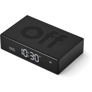 Réveil LEXON Flip Premium Rechargeable Aluminium Noir