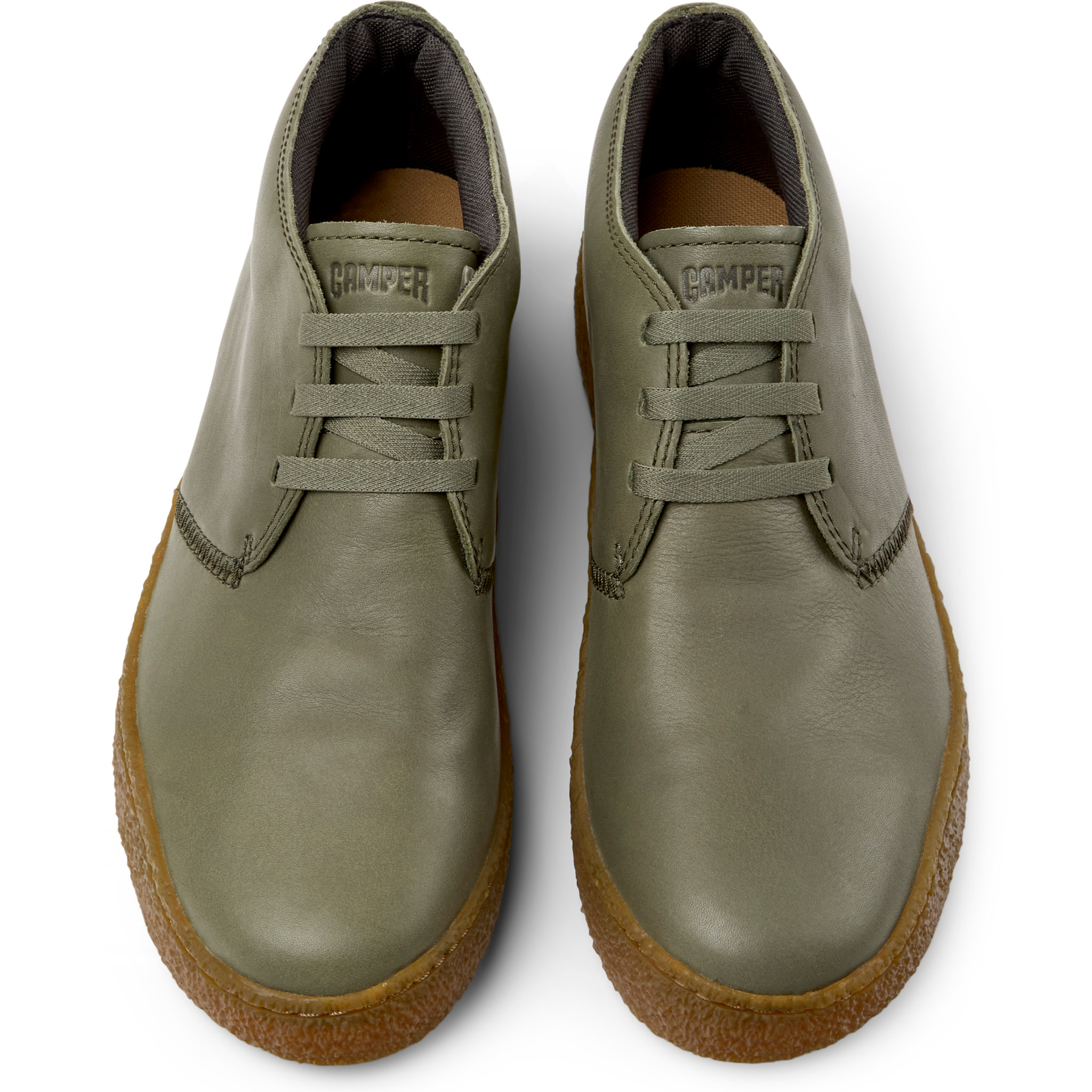 Zapatos de cordones - CAMPER Peu Terreno - Verde - Cuero liso