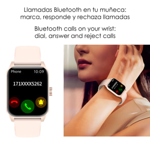 Smartwatch Qx15 con schermo da 1,85". Chiamate Bluetooth, oltre 100 modalità sportive, monitoraggio della frequenza cardiaca e dell'ossigeno nel sangue.