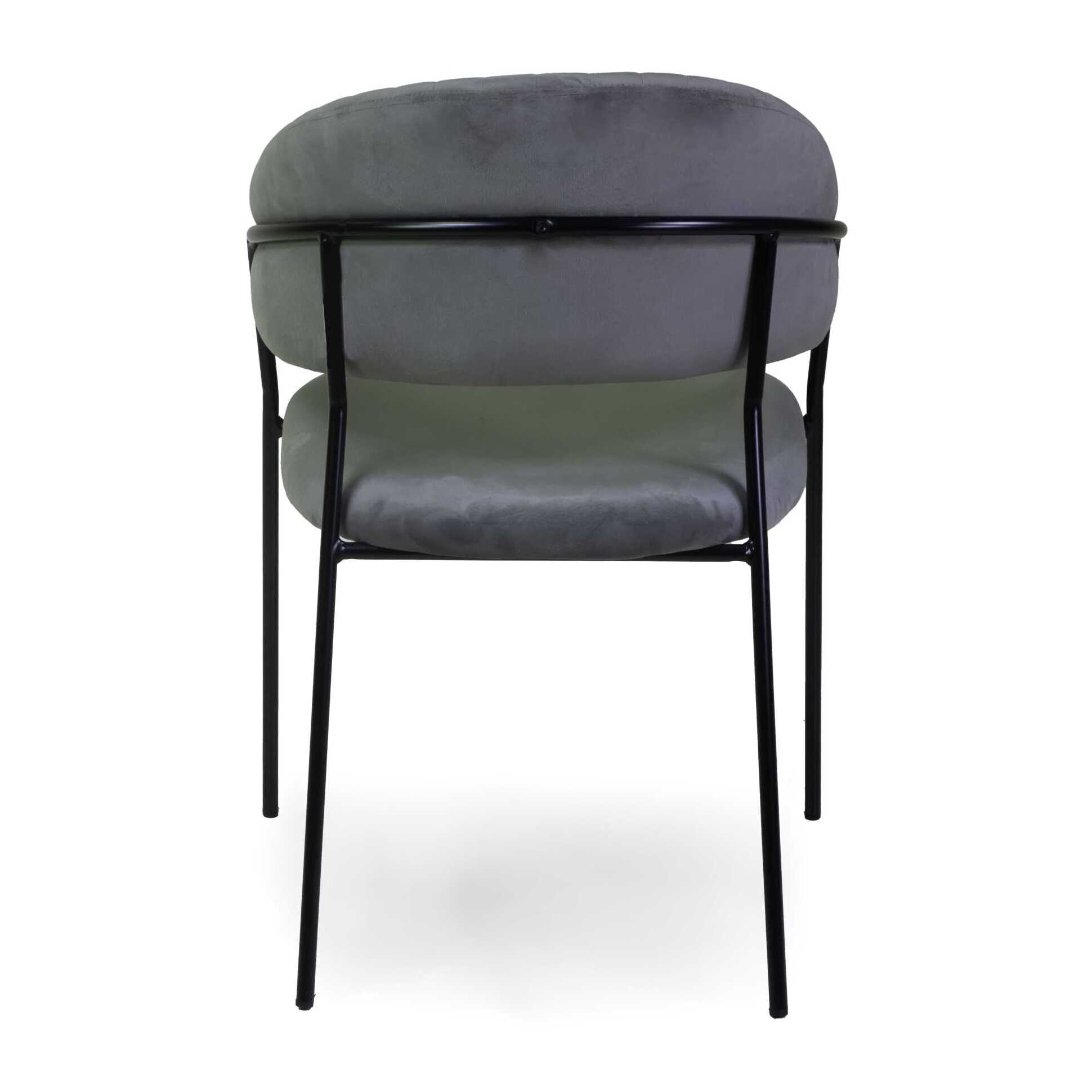 Poltrona Chloe Vacchetti in velluto grigio con struttura nera cm59x51h83,5