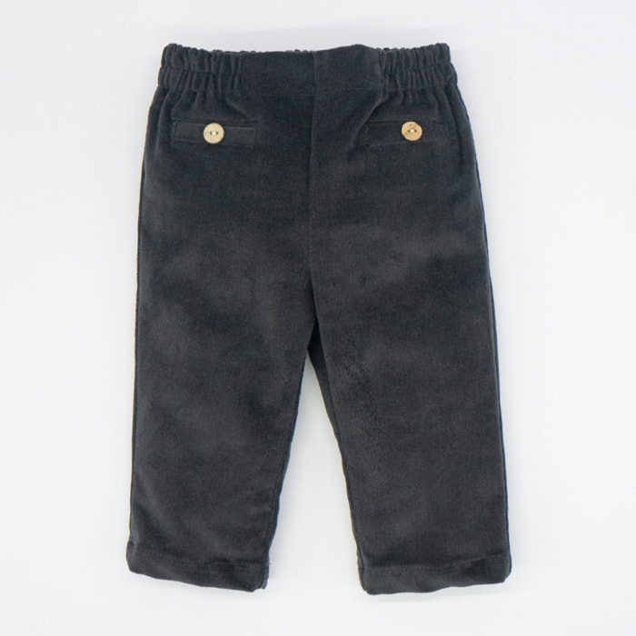 PANTALÓN PANA ELÁSTICA GRIS