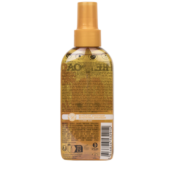 Huile Sèche Solaire SPF30 - Au Monoï et aux Extraits Végétaux Bio