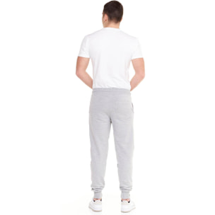 Pantaloni da uomo con logo grande in cotone non garzato Leone Basic