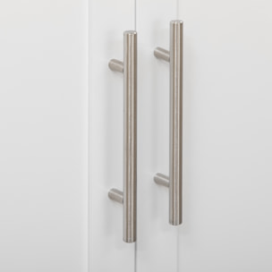 Isla de Cocina con Ruedas, Carro de Cocina con Cajón, 2 Puertas, Especiero, Barra para Paños y Estante Ajustable, para Comedor, 109x40x89 cm, Blanco