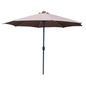 Parasol droit rond led Ø 3 m chocolat ITALORA