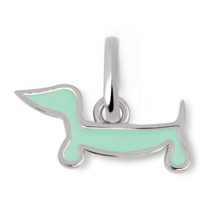 Charm Mini Dog Teckel Enamel Sky