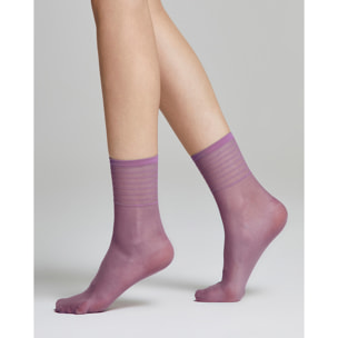 Calzino velato Iris con righe in trasparenza
