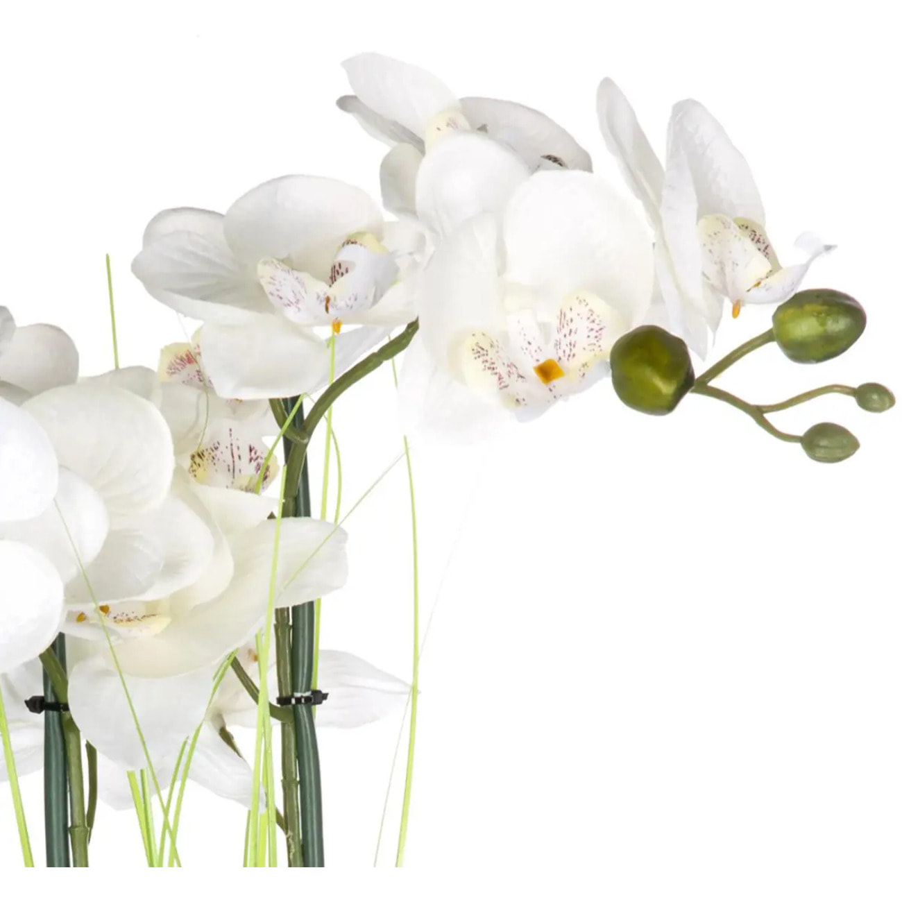 Orchidée artificielle vase céramique argent H53cm