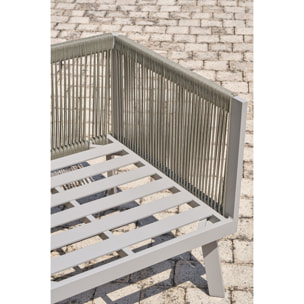 MANOSQUE - Salon de jardin d'angle 7 places en aluminium et corde