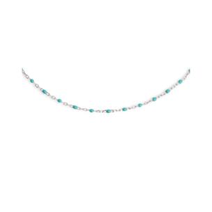 Collar Dots Turquoise Enamel Plata