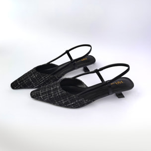Décolleté sling back Donna Tata Italia Nero
