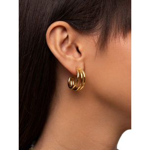Pendientes Aro Triple Baño Oro