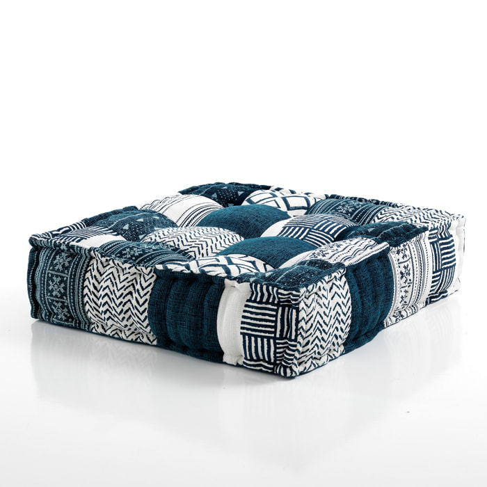 Tomasucci YARA BLANC / Pouf carré BLEU