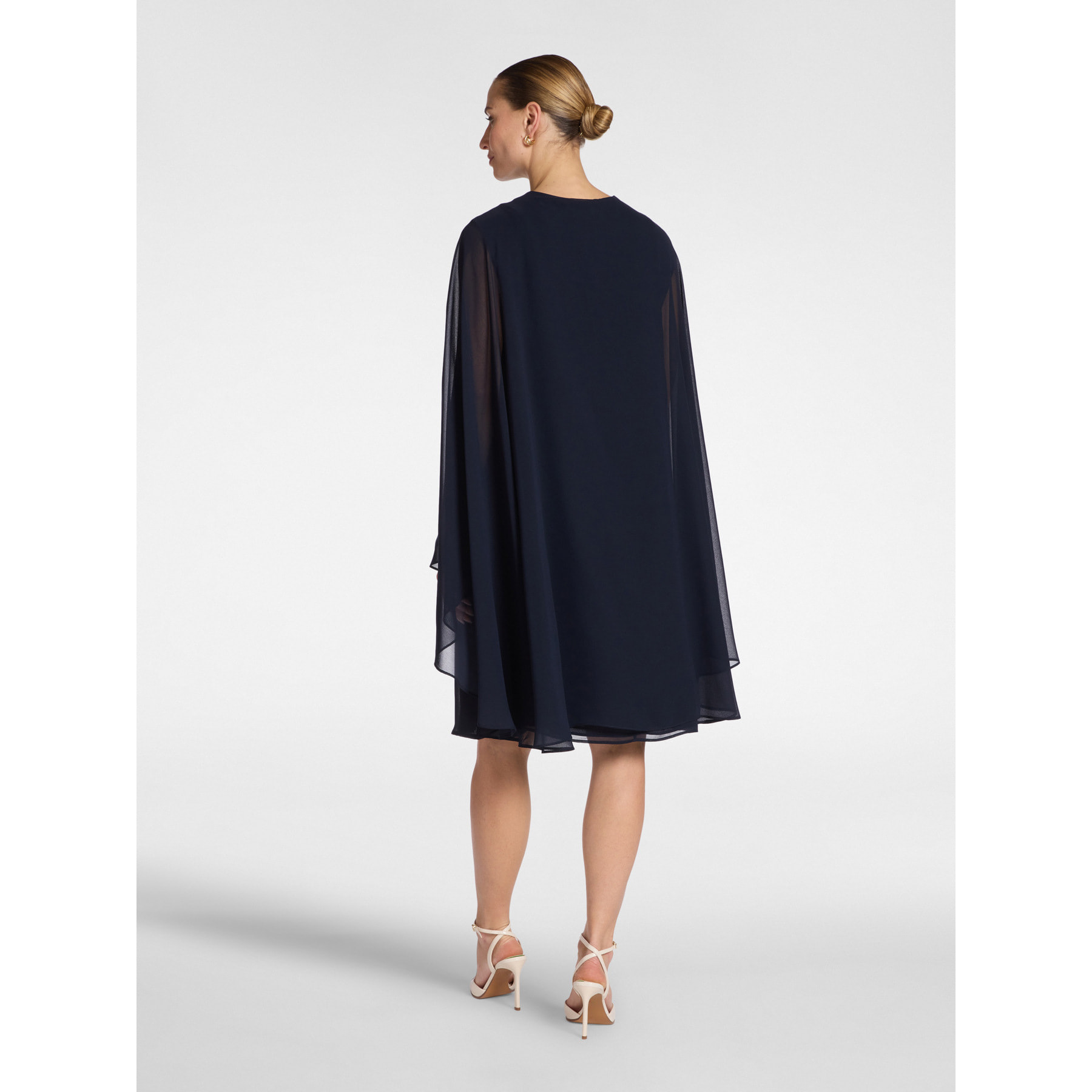 Elena Mirò - Abito layered in georgette - Blu