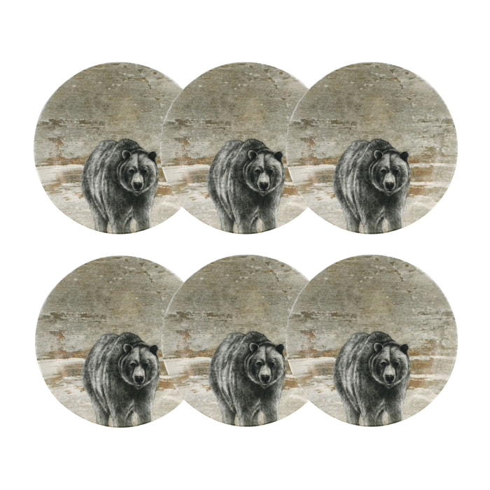 Lot de 6 assiettes creuses en porcelaine 21cm LACHAT