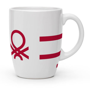 Set de 2 tazas de 350ml de porcelana con logo rojo de benetton
