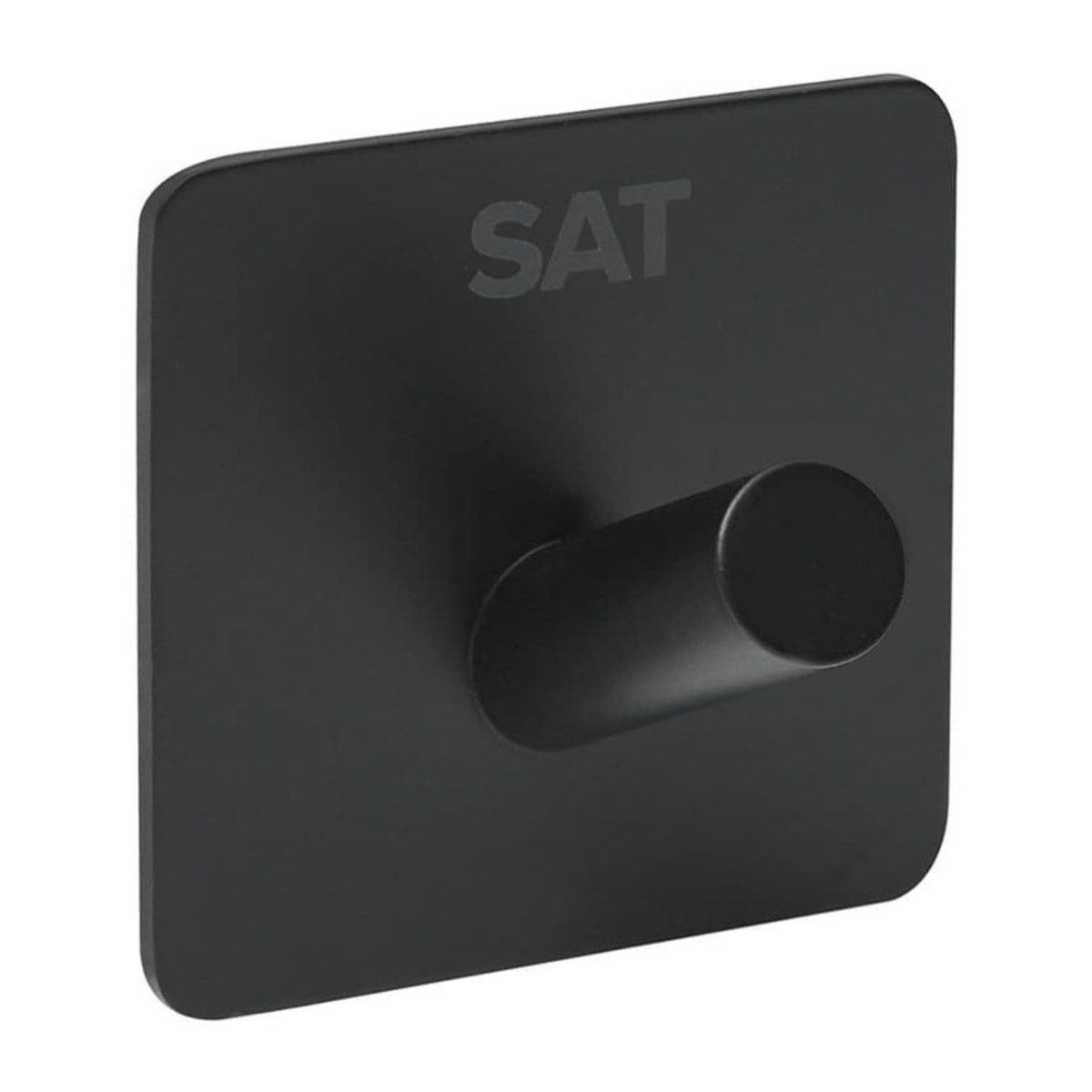 Patère murale adhésive en acier inoxydable, noir mat (HACEKNALEP1HMC)