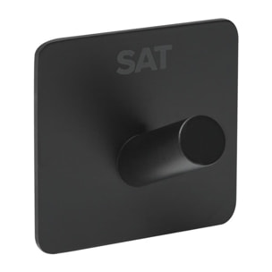 Patère murale adhésive en acier inoxydable, noir mat (HACEKNALEP1HMC)