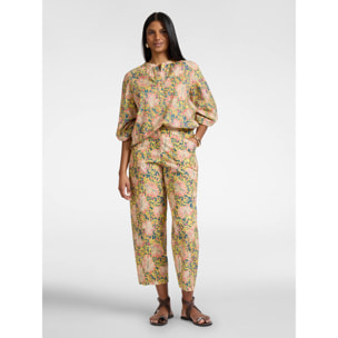 Elena Mirò - Blusa stampata mussola in cotone - Giallo
