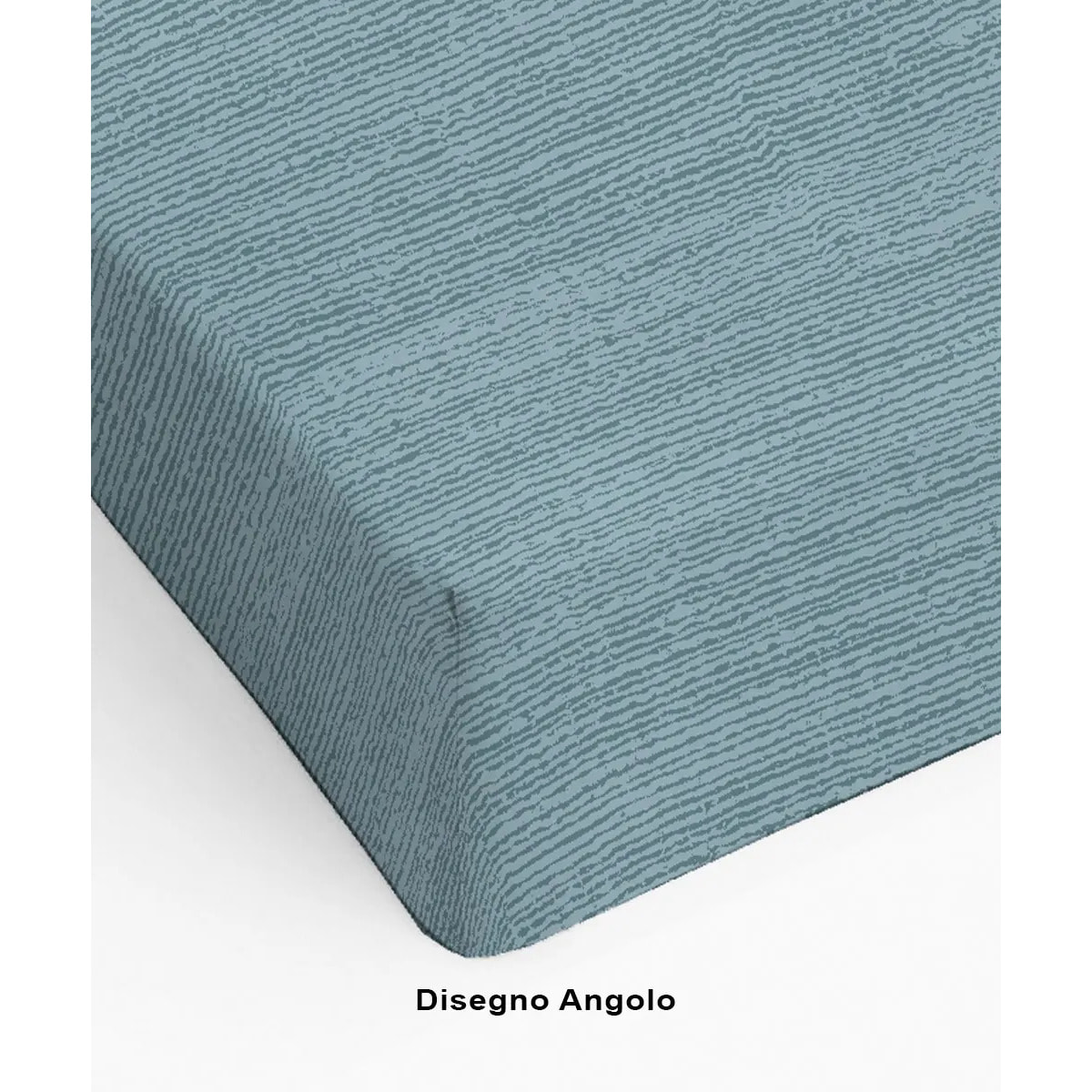 Lenzuolo Inferiore Angolare BAIA VERDE 100% Cotone e Made in Italy rigato Moderno