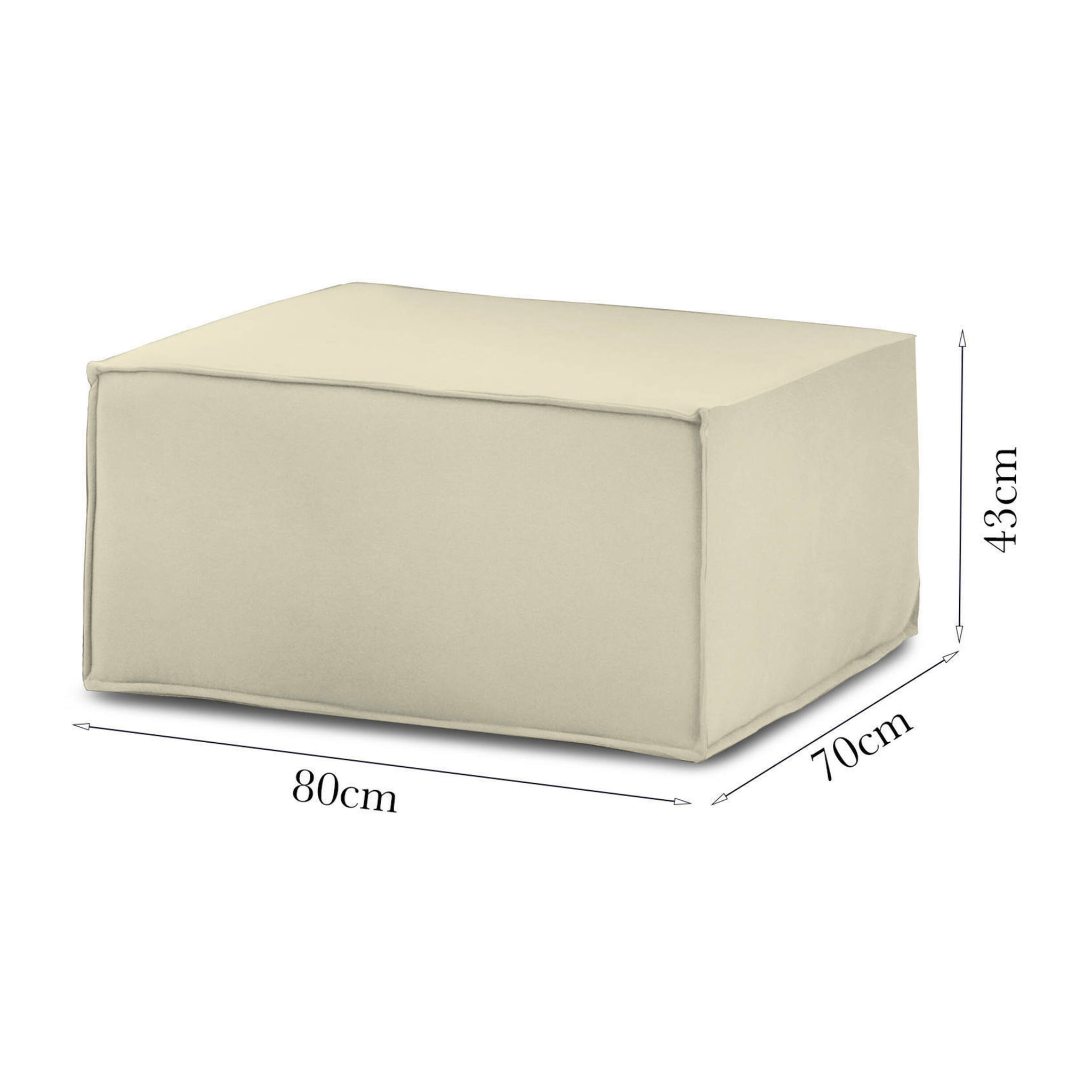 Pouf Barbara, Pouf da salotto, 100% Made in Italy, Poltroncina relax in tessuto imbottito, Cm 80x70h43, Beige