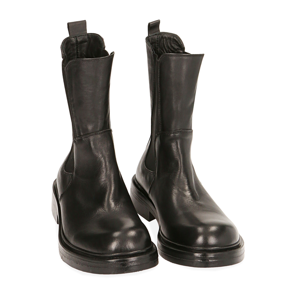 Botas Chelsea negras en piel, tacón 3,5 cm