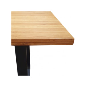 Table de repas en chêne massif avec piètement métal L180cm - QUÉBEC