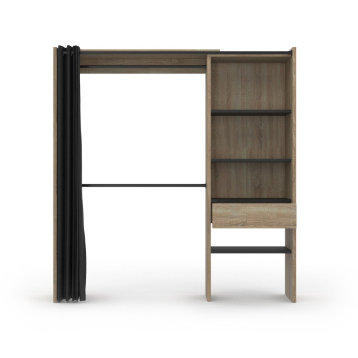Dressing Aline extensible 120-170cm effet bois