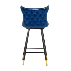 Taburete Bar Velvet Azul Clinton 46x53x105 Cm