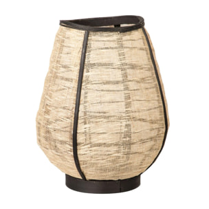 Farol Bambu-lino Natural-negro 37x37x45 Cm