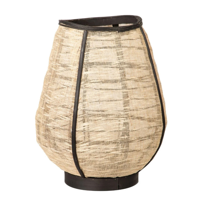 Farol Bambu-lino Natural-negro 37x37x45 Cm