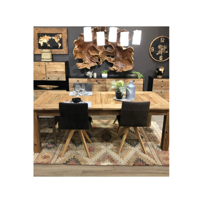 Table extensible en bois de pin recyclé 224/264/304cm- ORIGIN 2