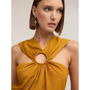 Motivi - Top de crepé de China con anilla - Amarillo