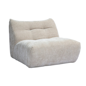 Fauteuil lounge en tissu effet velours texturé taupe BUMPY