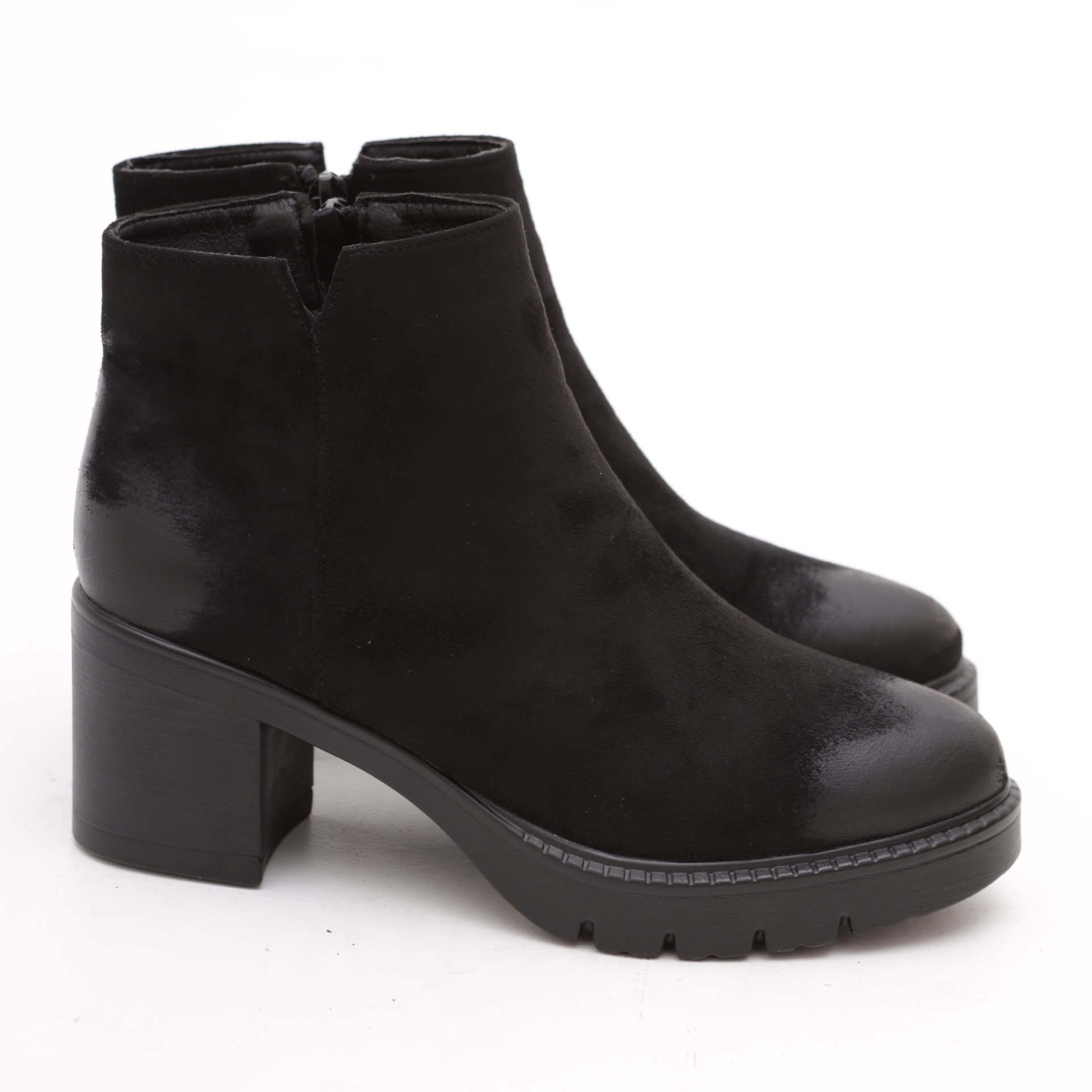 STIVALETTO BASSO LISCIO NERO