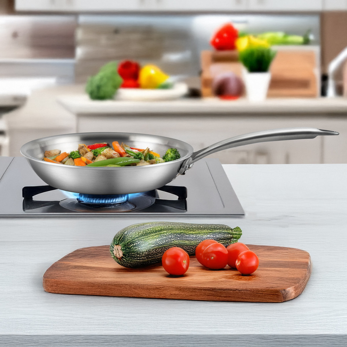 Gourmet - Sartén 20 cm de inoxidable triply