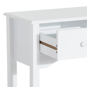 Mueble Mesa Recibidor Entrada Tocador Consola con 3 Cajones 100x32x85cm Blanco