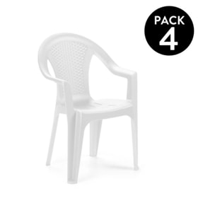 Pack 4 sillas de exterior Coral Blanco