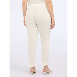 Fiorella Rubino - Pantalones New York en punto Milano - Blanco