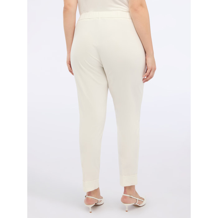 Fiorella Rubino - Pantalones New York en punto Milano - Blanco