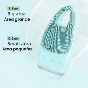 Detergente facciale elettrico con batteria ricaricabile. 15 intensità, modalità massaggio. Trattamento dell'acne, pulizia profonda, detergente per pori.