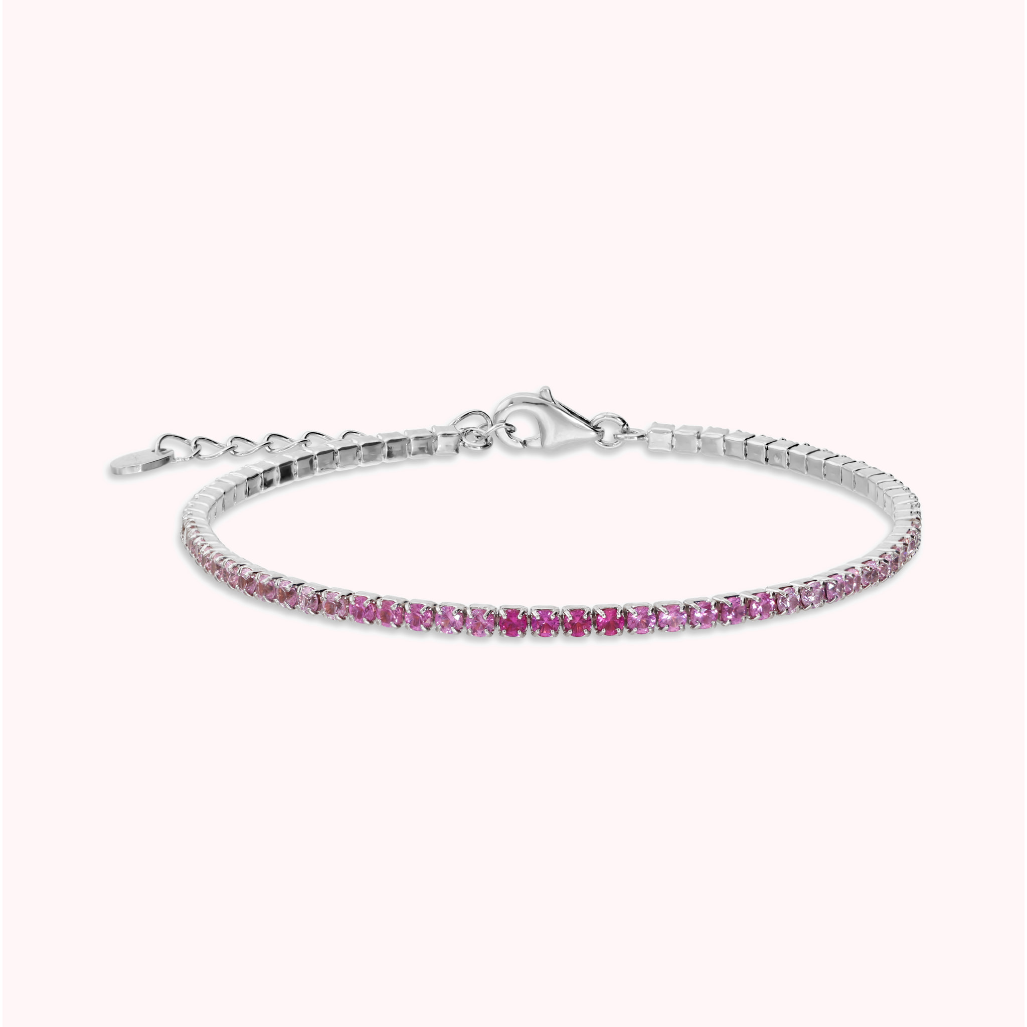 Bracciale Tennis con Cubic Zirconia Fucsia Effetto Degradé