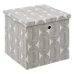 Boîte tissu 31x31cm gris avec motifs "Mix 'n Modul"