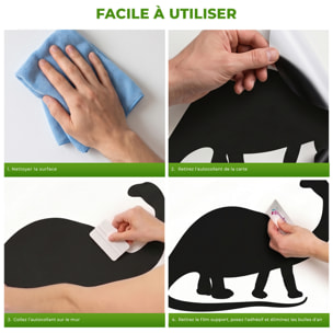 Sticker ardoise tableau noir - stickers muraux adhésif effaçable - SILHOUETTE DINOSAURE