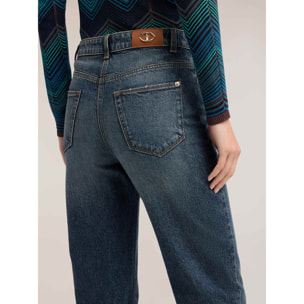 Motivi - Jeans boyfriend con risvolto - Blu